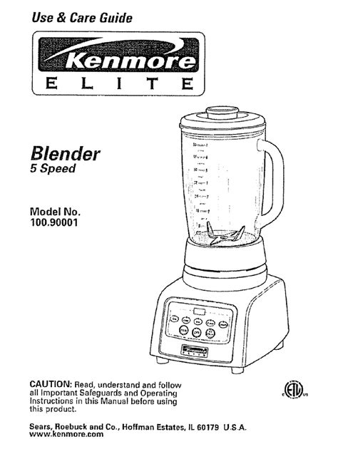 Kenmore 100.90001 Manual pdf manual